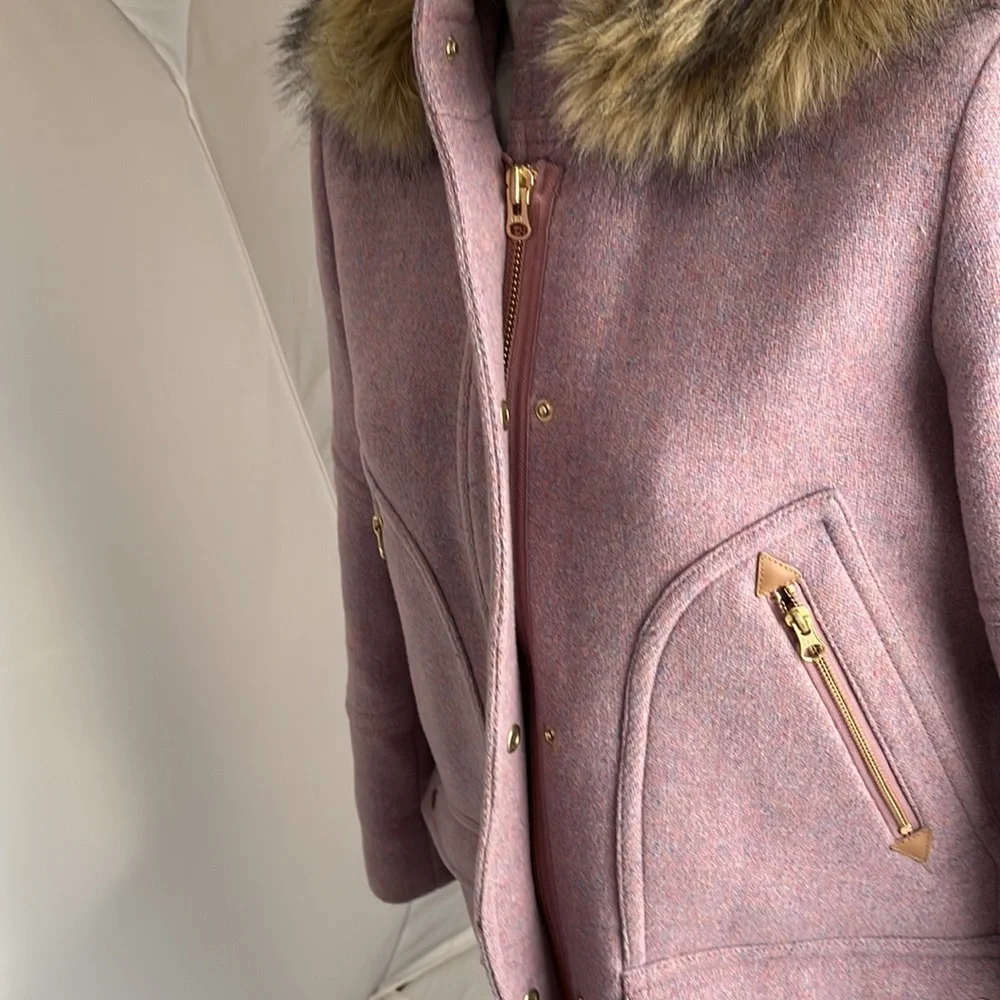 J Crew Chateau Parka in multicolor Heather Cotton Candy lavender coral coat - Picture 7 of 16